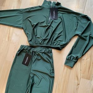 The Shape Khaki High Waist Disco Leggings with top